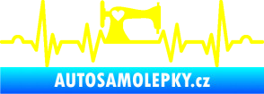 Samolepka Srdeční tep 015 pravá šicí stroj žlutá citron