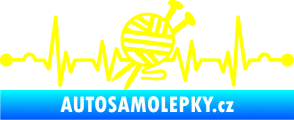 Samolepka Srdeční tep 016 levá pletení žlutá citron