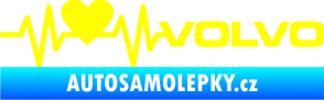 Samolepka Srdeční tep 021 pravá volvo srdcem žlutá citron