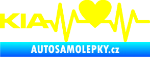 Samolepka Srdeční tep 048 levá Kia žlutá citron
