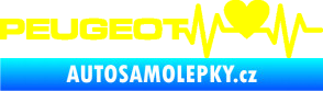 Samolepka Srdeční tep 052 levá Peugeot žlutá citron