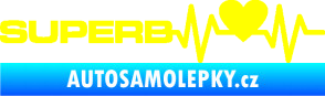 Samolepka Srdeční tep 072 levá Superb žlutá citron