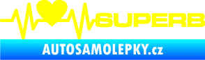 Samolepka Srdeční tep 072 pravá Superb žlutá citron
