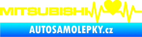 Samolepka Srdeční tep 082 levá Mitsubishi žlutá citron
