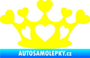 Samolepka Srdíčka korunka žlutá citron