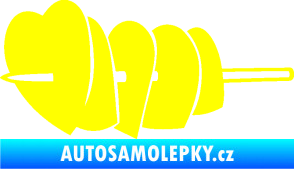 Samolepka Srdíčka na špejli levá žlutá citron