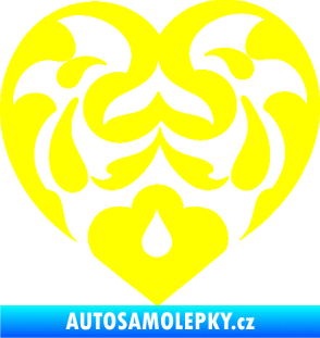 Samolepka Srdíčko 007 žlutá citron