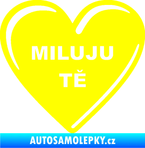 Samolepka Srdíčko 015 miluju tě žlutá citron