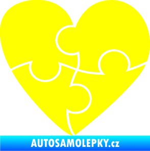 Samolepka Srdíčko 018 pravá puzzle žlutá citron