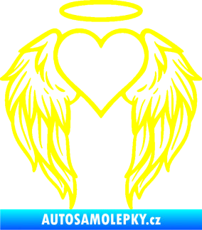 Samolepka Srdíčko 019 andělská křídla žlutá citron