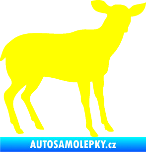 Samolepka Srna 001 pravá žlutá citron