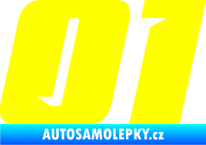 Samolepka Startovní číslo 01 typ 6 žlutá citron