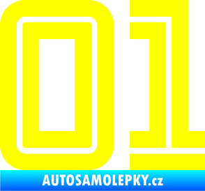 Samolepka Startovní číslo 01 typ 7 žlutá citron