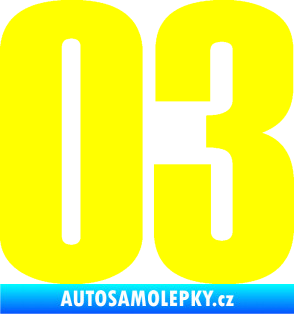 Samolepka Startovní číslo 03 typ 2   žlutá citron