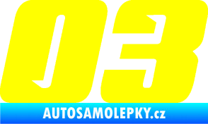 Samolepka Startovní číslo 03 typ 6 žlutá citron