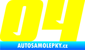 Samolepka Startovní číslo 04 typ 6 žlutá citron