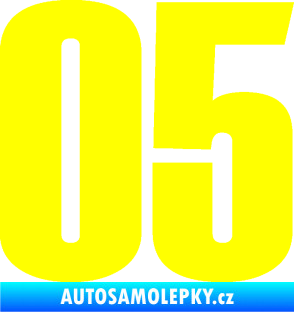 Samolepka Startovní číslo 05 typ 2 žlutá citron