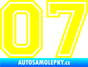 Samolepka Startovní číslo 07 typ 4 žlutá citron