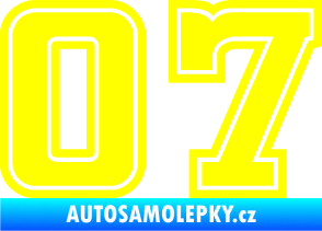 Samolepka Startovní číslo 07 typ 5 žlutá citron