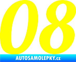 Samolepka Startovní číslo 08 typ 3 žlutá citron