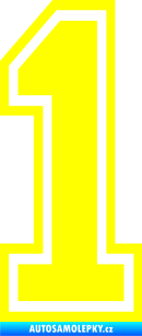 Samolepka Startovní číslo 1 typ 4 žlutá citron