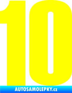 Samolepka Startovní číslo 10 typ 2    žlutá citron