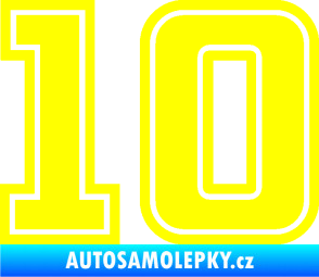 Samolepka Startovní číslo 10 typ 5 žlutá citron