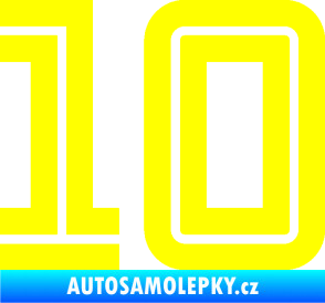 Samolepka Startovní číslo 10 typ 7 žlutá citron