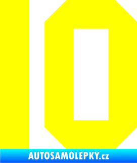 Samolepka Startovní číslo 10 žlutá citron
