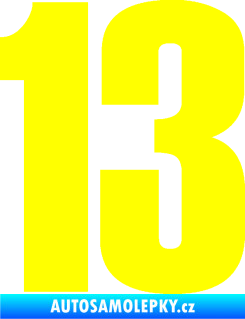 Samolepka Startovní číslo 13 typ 2    žlutá citron