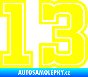 Samolepka Startovní číslo 13 typ 5 žlutá citron