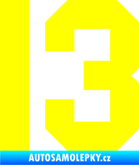 Samolepka Startovní číslo 13 žlutá citron