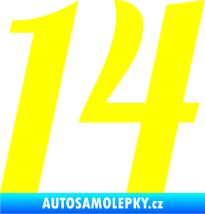 Samolepka Startovní číslo 14 typ 3      žlutá citron