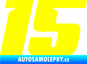 Samolepka Startovní číslo 15 typ 6 žlutá citron