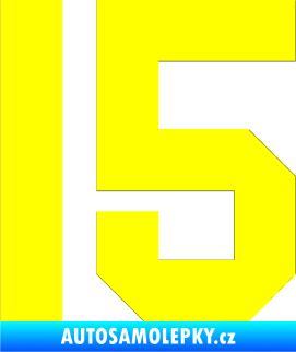 Samolepka Startovní číslo 15 žlutá citron