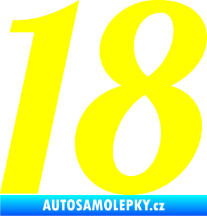 Samolepka Startovní číslo 18 typ 3         žlutá citron