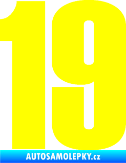 Samolepka Startovní číslo 19 typ 2      žlutá citron