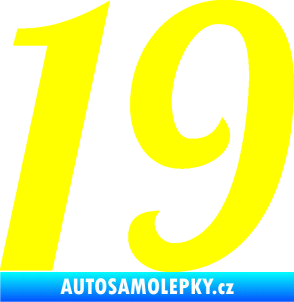 Samolepka Startovní číslo 19 typ 3          žlutá citron