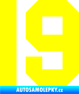 Samolepka Startovní číslo 19 žlutá citron