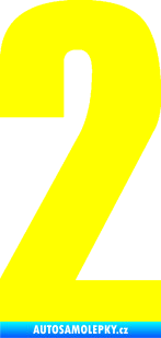 Samolepka Startovní číslo 2 typ 2   žlutá citron