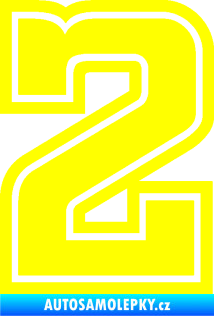 Samolepka Startovní číslo 2 typ 5 žlutá citron