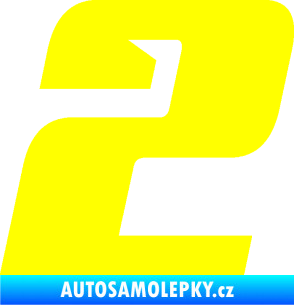Samolepka Startovní číslo 2 typ 6 žlutá citron