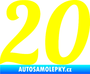 Samolepka Startovní číslo 20 typ 3           žlutá citron