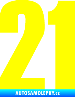 Samolepka Startovní číslo 21 typ 2        žlutá citron