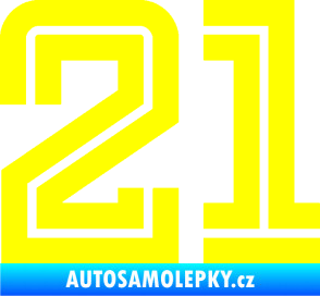 Samolepka Startovní číslo 21 typ 7 žlutá citron