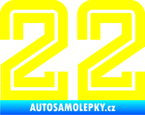 Samolepka Startovní číslo 22 typ 7 žlutá citron