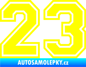 Samolepka Startovní číslo 23 typ 4 žlutá citron