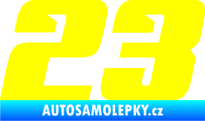 Samolepka Startovní číslo 23 typ 6 žlutá citron