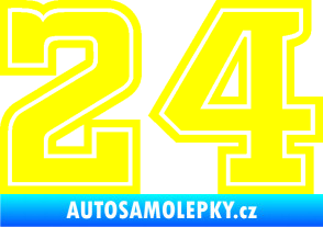 Samolepka Startovní číslo 24 typ 5 žlutá citron