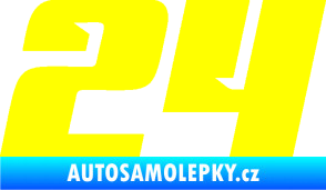 Samolepka Startovní číslo 24 typ 6 žlutá citron